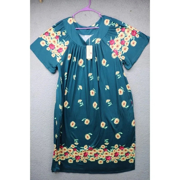 Ekouaer Pullover Midi Lounger House Dress-Size XL-New With Tags-Pockets - Picture 1 of 10